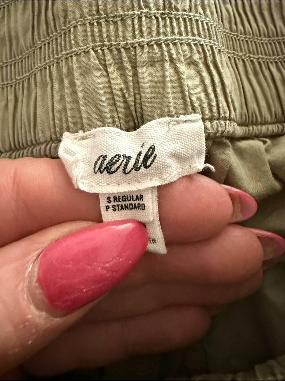 Aerie Olive Green Cargo Jogger Pants Size Small 100% Cotton Utility Boho - Picture 3 of 7